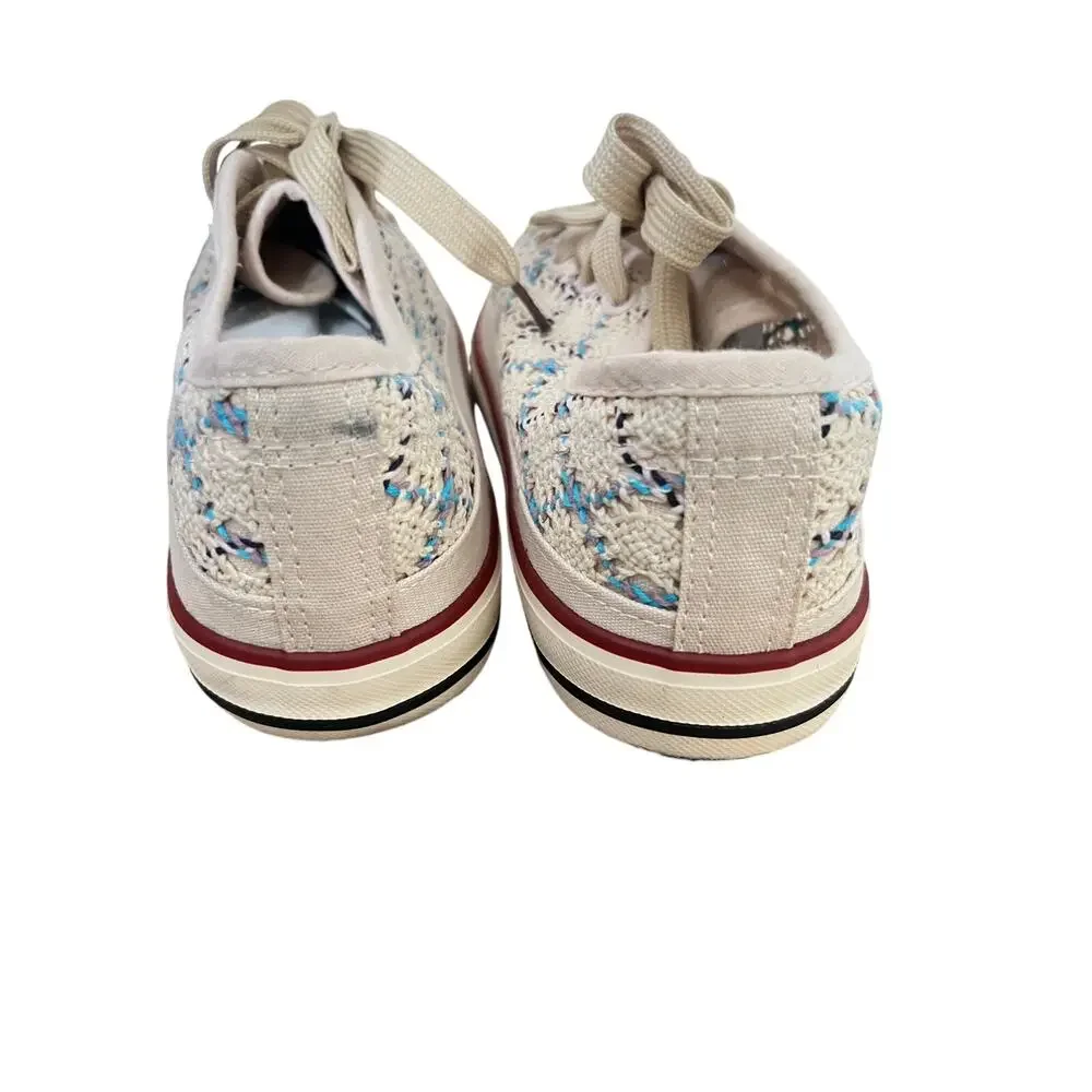 Mesh Canvas Boho Crochet Breathable Sneaker Sz 9